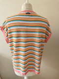 NUMPH KASSAINI MULTI COLOURED STRIPE FINE KNIT TOP SIZE S