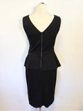 BRAND NEW BANANA REPUBLIC BLACK SLEEVELESS PEPLUM TRIM PENCIL DRESS SIZE 6 UK 10