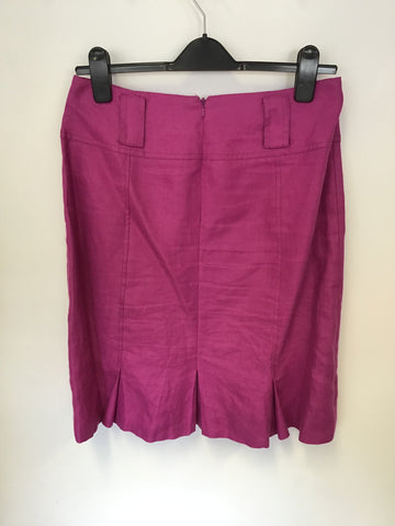 HOBBS PINK LINEN JACKET & SKIRT SUIT SIZE 10