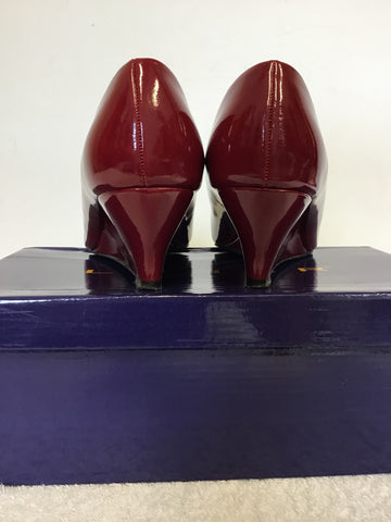 LUNAR DEEP RED PATENT WEDGE HEELS SIZE 4/37