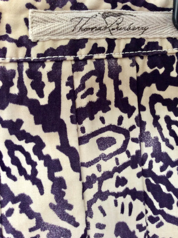 THOMAS BURBERRY & IVORY PRINT PLEATED MINI SKIRT SIZE 38 UK 10