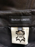BLACKY DRESS BLACK LEATHER PENCIL SKIRT SIZE 38 UK 10/12