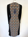 BRAND NEW MARKS & SPENCER BLACK & MULTI COLOURED PANEL LONG SLEEVE SHIFT DRESS SIZE 14
