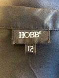 HOBBS BLACK SILK WRAP AROUND SHIRT SIZE 12