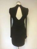 BRAND NEW LIPSY BLACK STRETCH DRAPE LONG SLEEVE OCCASION DRESS SIZE 14