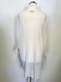 PART TWO COPENHAGEN IVORY LINEN BLEND LONG CARDIGAN SIZE S