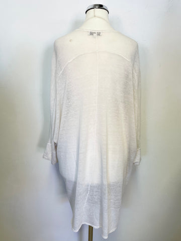 PART TWO COPENHAGEN IVORY LINEN BLEND LONG CARDIGAN SIZE S