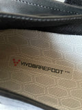 VIVOBAREFOOT BLACK LEATHER ELASTICATED STRAP COMFORT FLATS SIZE 7/40 WIDE FIT