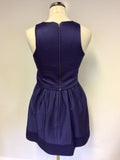 REISS INDA INK QUILTED FIT & FLARE DRESS SIZE 8
