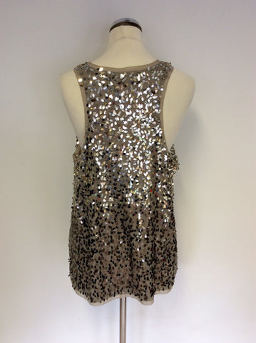 COAST BEIGE WITH SILVER & GOLD SEQUIN TOP SIZE 18