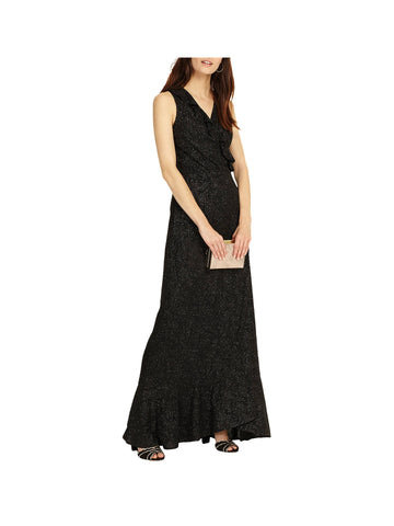 BRAND NEW PHASE EIGHT NERONA BLACK & SILVER LURES WRAP ACROSS LONG EVENING DRESS SIZE 10