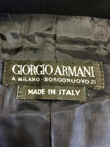 GIORGIO ARMANI NAVY BLUE DOUBLE BREASTED PURE NEW WOOL JACKET SIZE 14
