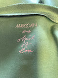 MARCCAIN EMERALD GREEN SILK LONG SLEEVED TOP SIZE 4 UK 14
