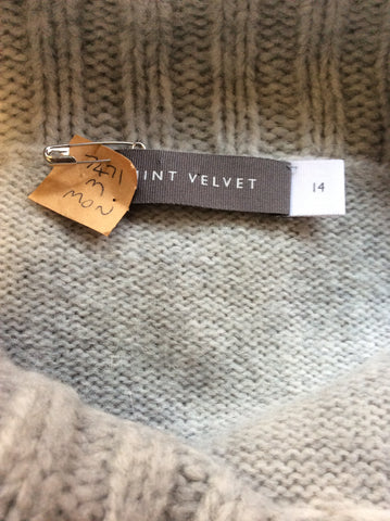 MINT VELVET LIGHT GREY & WHITE SNOWFLAKE JUMPER & MATCHING HAT & SCARF SIZE 14