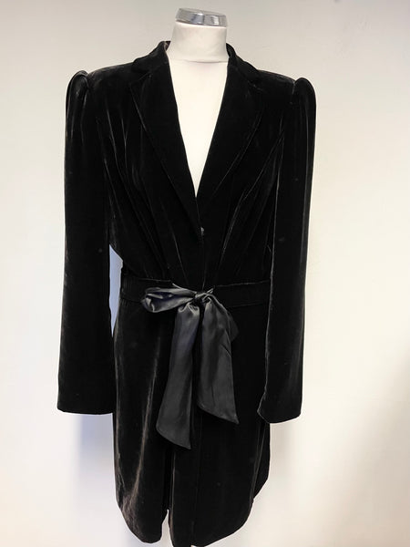 GIVe BY GEORGE DAVIES BLACK VELVET SPECIAL OCCASION COAT SIZE V1 UK 16