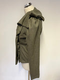 YORKSHIRE DESIGNER LISA JAYNE DANN FERN GREEN CHECK WOOL JACKET SIZE 12 APPROX
