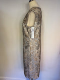 BRAND NEW GINA BACCONI SILVER GREY & PALE GOLD LACE SPECIAL OCCASION DRESS SIZE 18