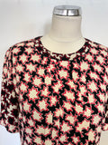 WHISTLES RED,BLACK & IVORY STAR PRINT SHORT SLEEVE FIT & FLARE DRESS SIZE 16