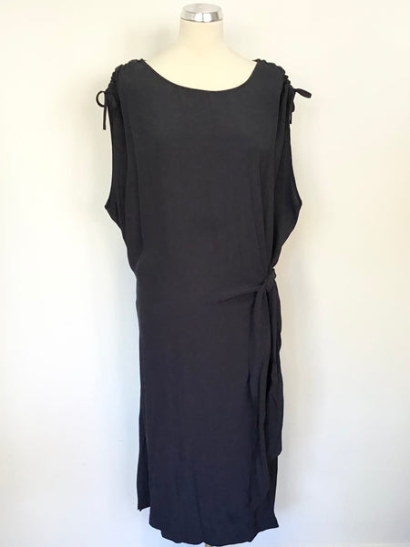 BRAND NEW CHARLI SHAYE DARK BLUE TIE SIDE SHIFT DRESS SIZE 12