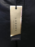 BRAND NEW MARKS & SPENCER LUXURY BLACK LEATHER TROUSERS SIZE 16