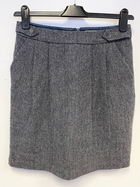 HERITAGE TWEEDS FROM NESS BLUE WOOL BLEND TWEED A LINE SKIRT SIZE 10