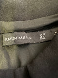 KAREN MILLEN BLACK CAP SLEEVED PENCIL DRESS SIZE 10