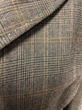 LK BENNETT WOOL BROWN CHECK SILK LINED TAILORED SKIRT SUIT SIZE 10/12