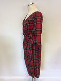 BRAND NEW BOMBSHELL RED TARTAN CONFIDENT HOURGLASS DRESS SIZE 12