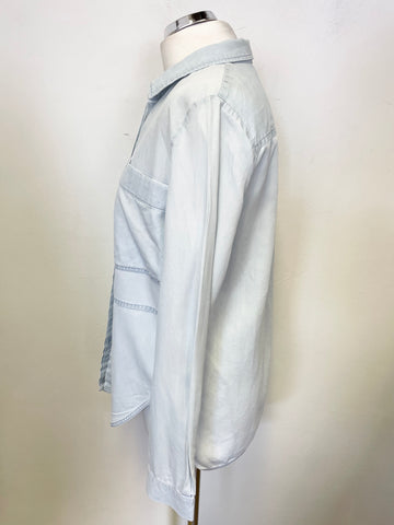 WHISTLES PALE BLUE LONG SLEEVED SHIRT SIZE 8