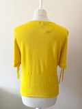 BRAND NEW LK BENNETT CHLOEE CITRINE YELLOW LINEN SHORT SLEEVE TOP WITH TIES SIZE S