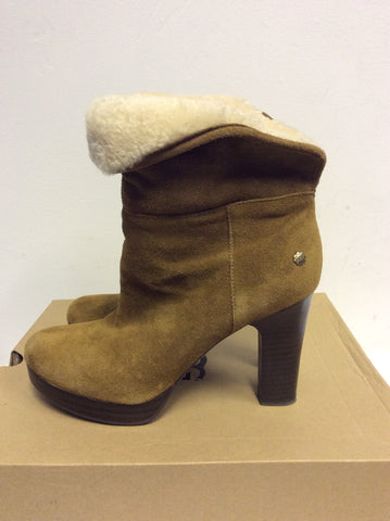 NEW UGG BROWN DANDYLION II HEELED ANKLE BOOTS SIZE 6.5/39