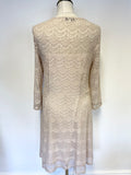 SOMERSET BY ALICE TEMPERLEY NUDE LACE 3/4 SLEEVE A LINE DRESS SIZE 14