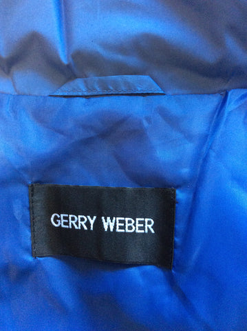 GERRY WEBER BLUE ZIP UP GILET SIZE 10