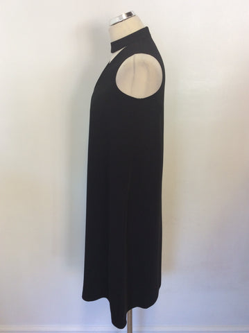 PHASE EIGHT BLACK CUT OUT FRONT ASYMMETRIC HEM DRESS SIZE 10
