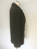 MULBERRY BLACK,GREY & BROWN TWEED WOOL DOUBLE BREASTED JACKET SIZE 8 FIT UK 10