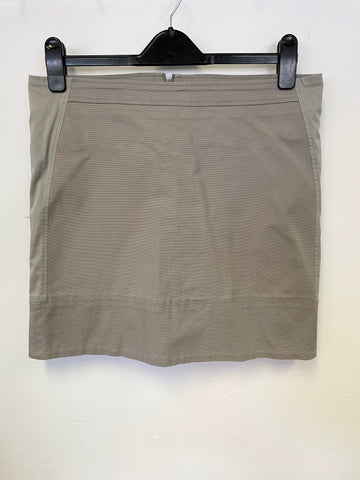 HUGO BOSS GREY COTTON QUILTED ZIP UP JACKET & SHORT SKIRT SUIT SIZE 10/12