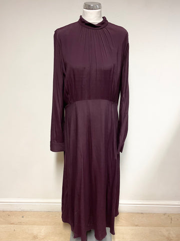 BRAND NEW WHISTLES AUBERGINE LONG SLEEVED MAXI DRESS SIZE 16