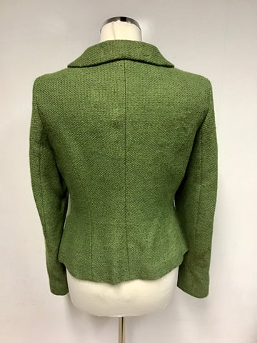 LK BENNETT GREEN WOOL BLEND JACKET SIZE 10