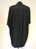 ALL SAINTS CHARCOAL GREY KNIT SHORT SLEEVE DRAWSTRING TIE GILET SIZE L