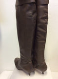 BRAND NEW PIED A TERRE SOFT BROWN LEATHER KNEE LENGTH BOOTS SIZE 5.5/38.5