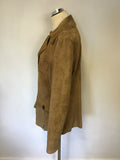 GIL BRET TAN SUEDE BUTTON FASTEN JACKET SIZE 20