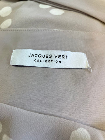 JACQUES VERT LIGHT MAUVE & WHITE SPOT SPECIAL OCCASION FIT & FLARE DRESS SIZE 16