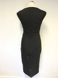 PER UNA SPEZIALE BLACK LACE UP TRIM SLEEVELESS PENCIL DRESS SIZE 8