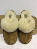 GIRLS UGG AUSTRALIA TAN SHEEPSKIN MULE SLIPPERS SIZE 2/35