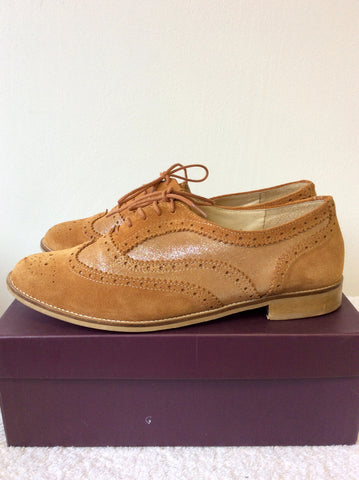 DUO TAN SUEDE LACE UP SHIMMER DESIGN BROGUES SIZE 8/42