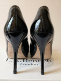 LK BENNETT BLACK PATENT LEATHER ANDIE PLATFORM SOLE HIGH HEELS SIZE 7/40