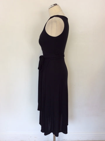 COAST BLACK SLEEVELESS WRAP DRESS SIZE 8