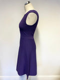 LK BENNETT LUPITA HYDRANGEA (PURPLE) SLEEVELESS KNITTED A LINE DRESS SIZE M