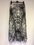 REISS JESSICA GREY PRINT PLEATED MAXI SKIRT SIZE 10