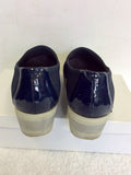 SPANISH PITILLOS DARK BLUE WEDGE HEEL SHOES SIZE 4/37